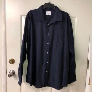 Bespoke NWOT Midnight Blue Classic Fit Button Down Dress Shirt XXL